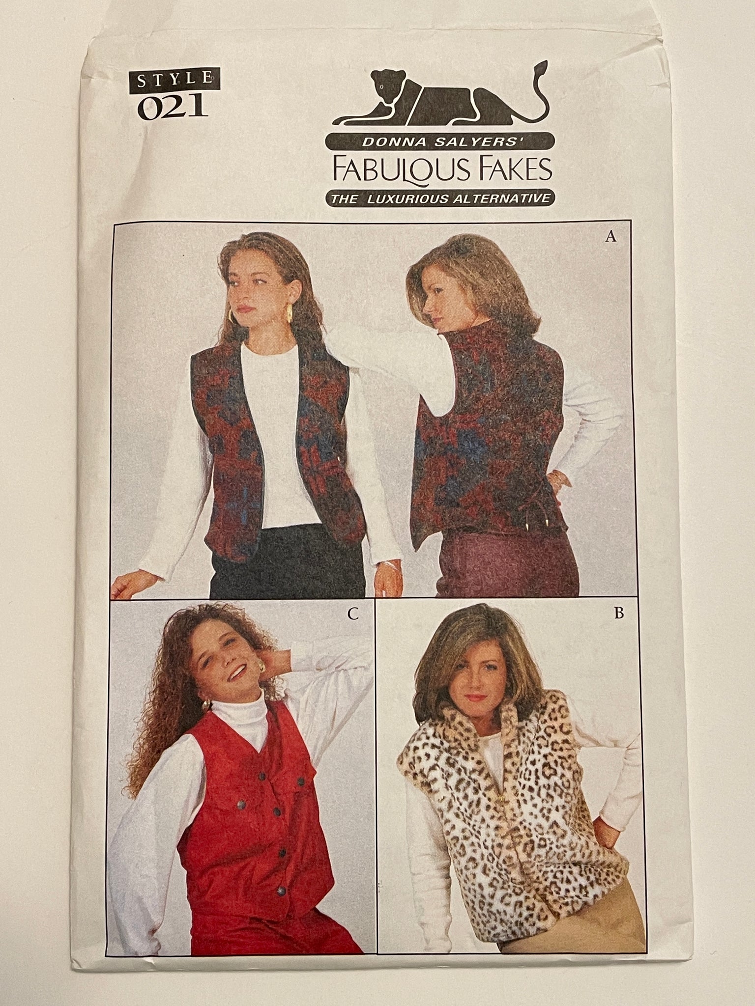 SALE 1996 Donna Salyers Pattern 021 - Vest FACTORY FOLDED