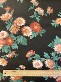 SALE Quilting Poly Cotton - Tan and Beige Daisies Black