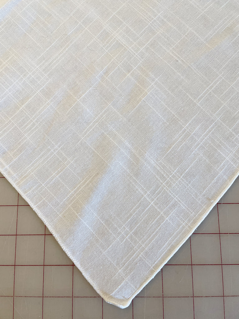 1 1/2 YD Polyester Slub Weave Tablecloth - White