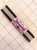 7/8 YD Grosgrain Waist Tape Vintage - Black with Off White Rubber