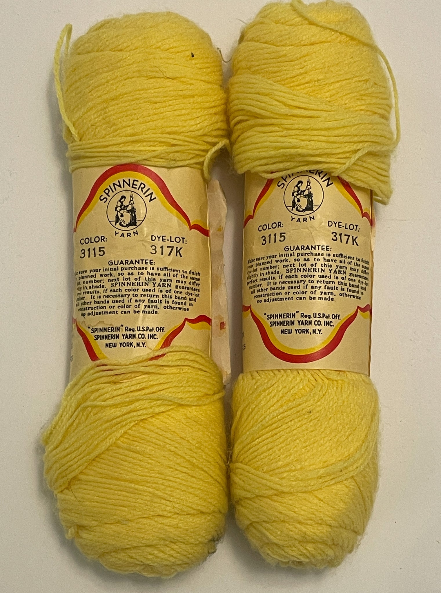 SALE Yarn Vintage Nylon 3-Ply Fingering Weight - Yellow