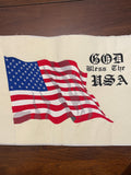 Machine Embroidery Panel on Flannel - U.S.A. Flag on Cream Flannel