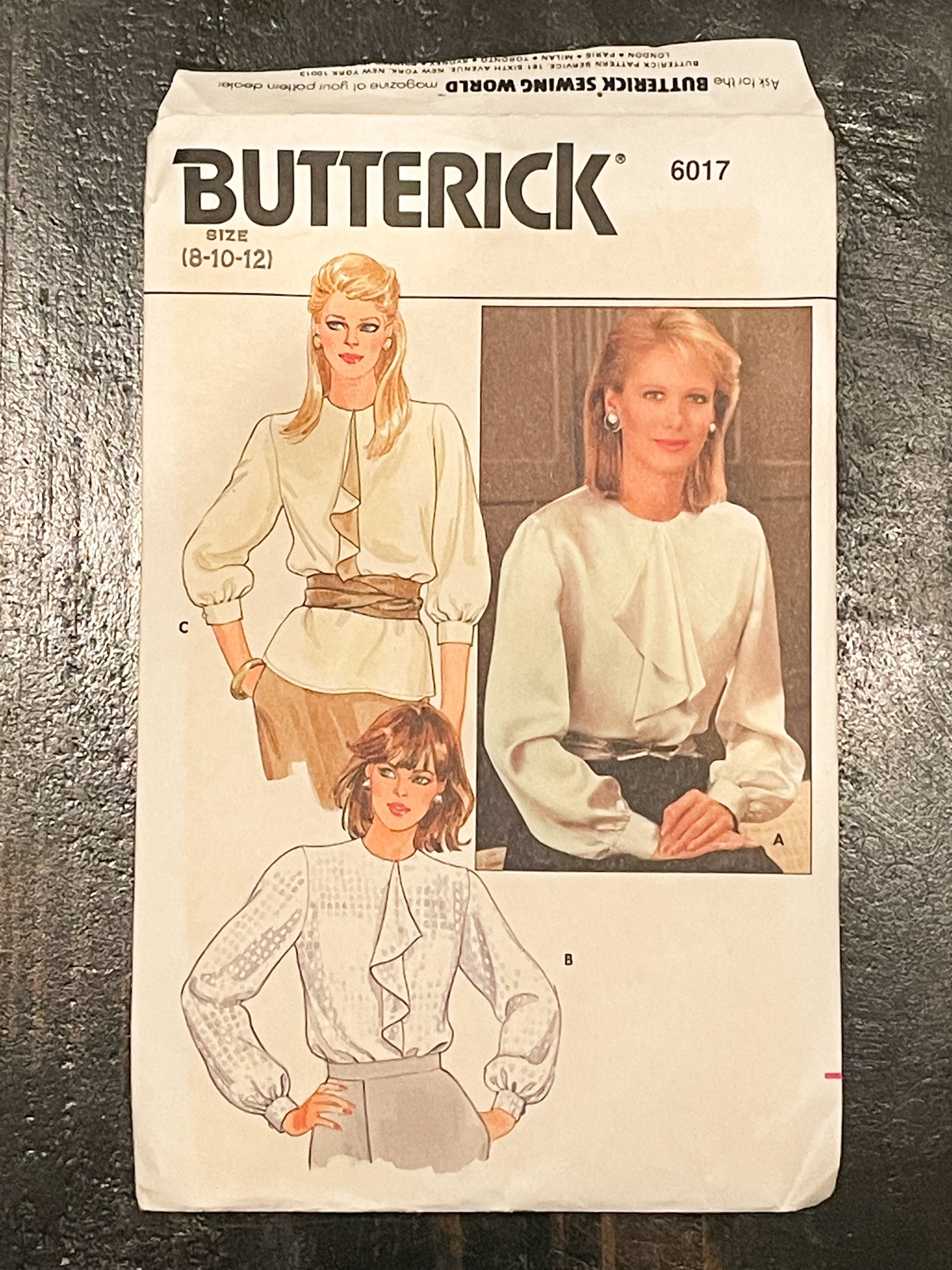 SALE 1980's Butterick 6017 Pattern - Blouse