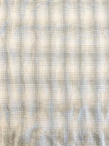 Polyester Blend Crinkle Yarn-Dyed Plaid - Cool Gray and White