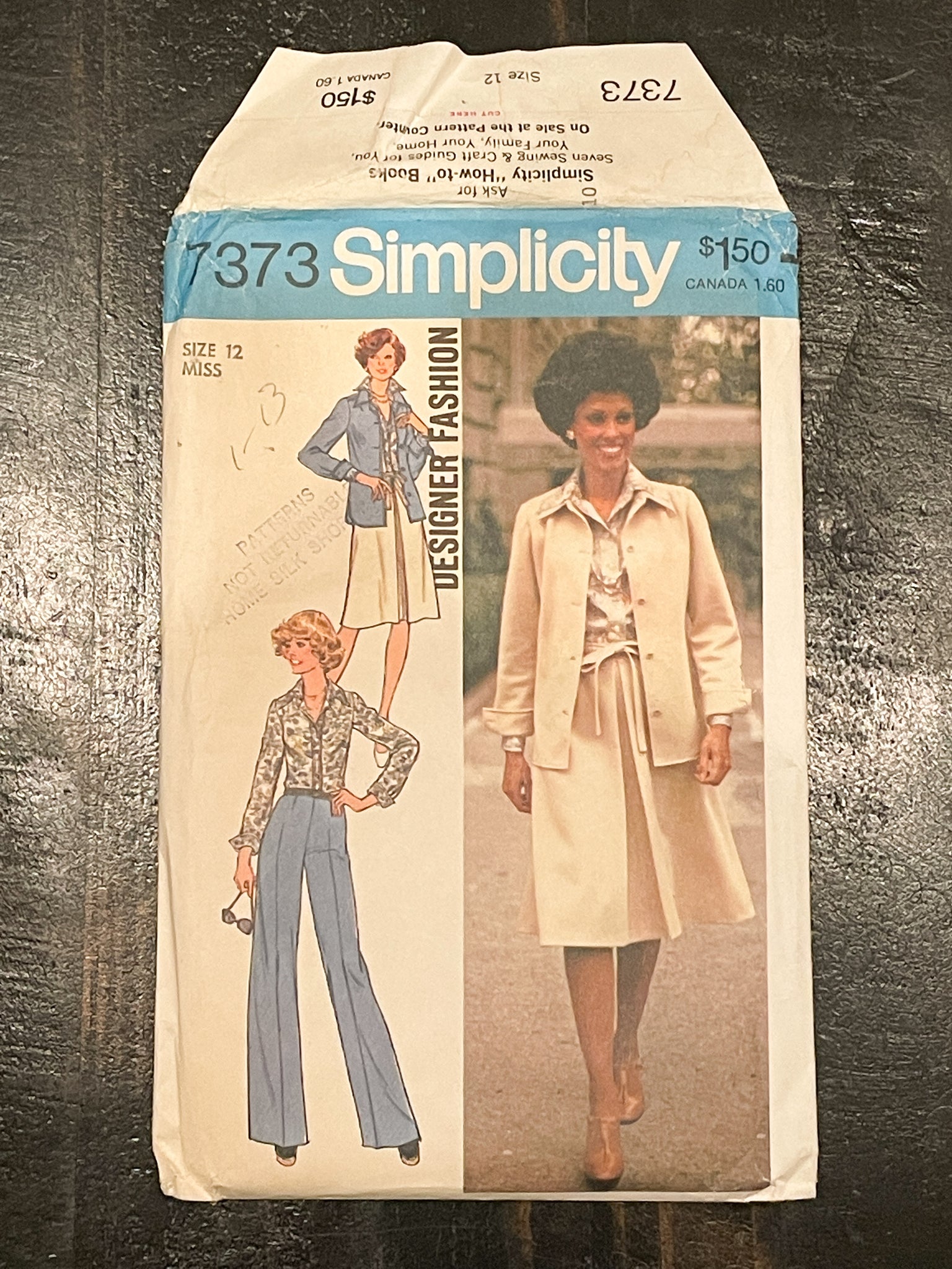 SALE 1976 Simplicity 7373 Pattern - Jacket, Shirt, Skirt and Pants FACTORY FOLDED