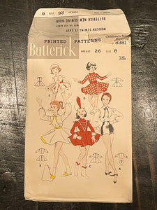 1940's Butterick 8381 Pattern - Costumes for Children and Teens