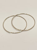 Wire Beading Hoop Earrings - Silver-Toned