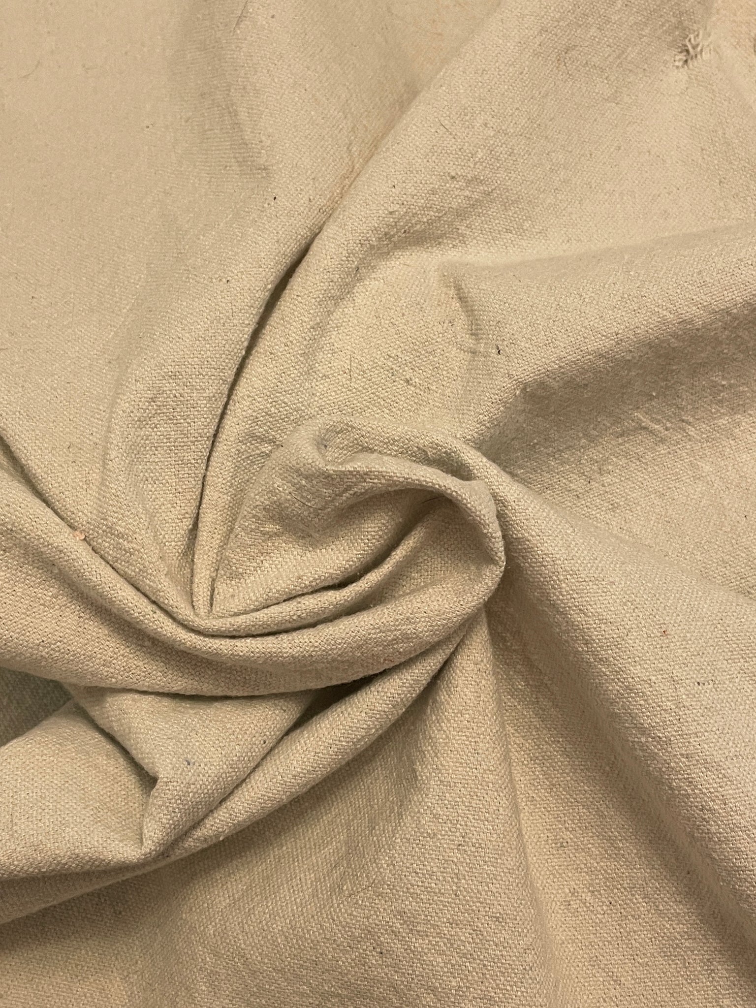 SALE Salvaged Cotton Poly Drop Cloth Fabric - Light Gray
