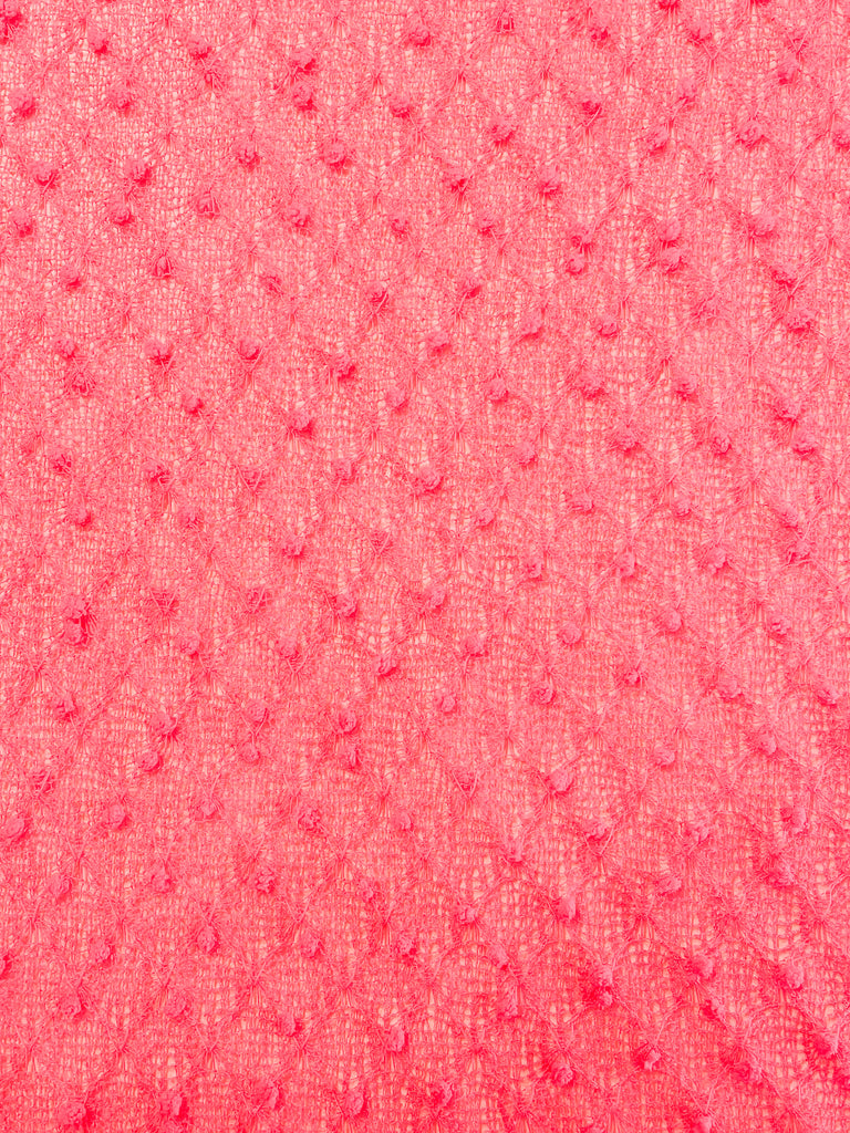 2 5/8 YD Synthetic Loose Knit with Dimensional Dots - Fluorescent Pink