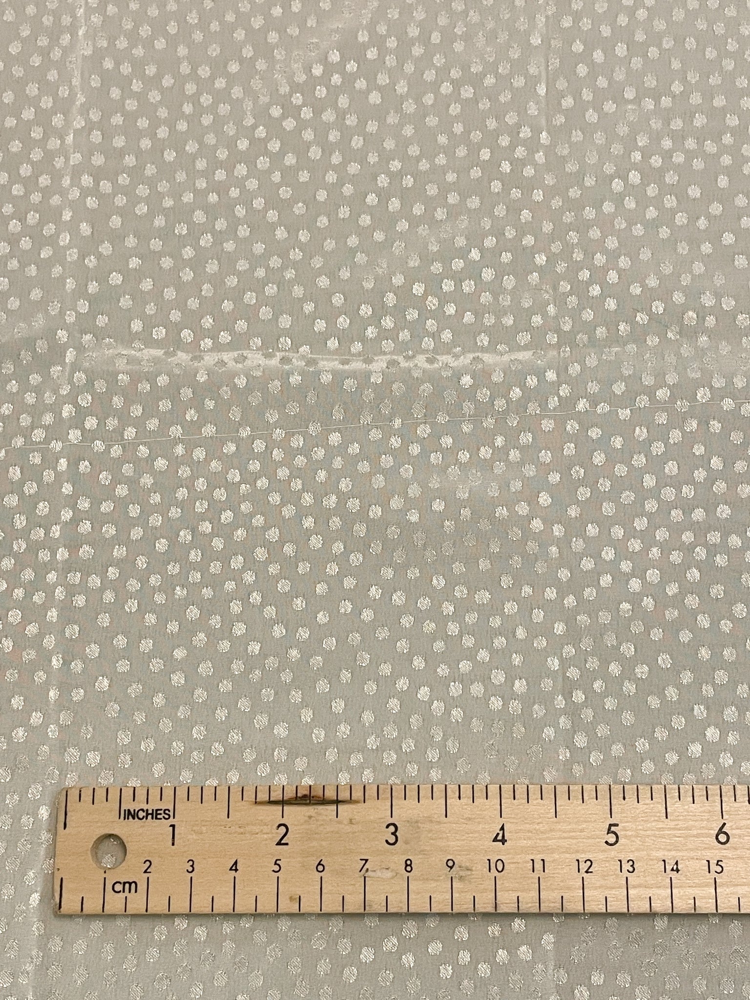 SALE 1 1/3 YD Polyester Jacquard - Off White with Small Polka Dots
