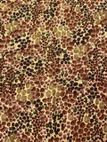SALE 2 YD Vintage Polyester - Off White with Brown Stylized Flowers