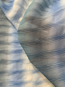 2 3/4 YD Polyester Georgette Crinkled - Multi Blue Stripe