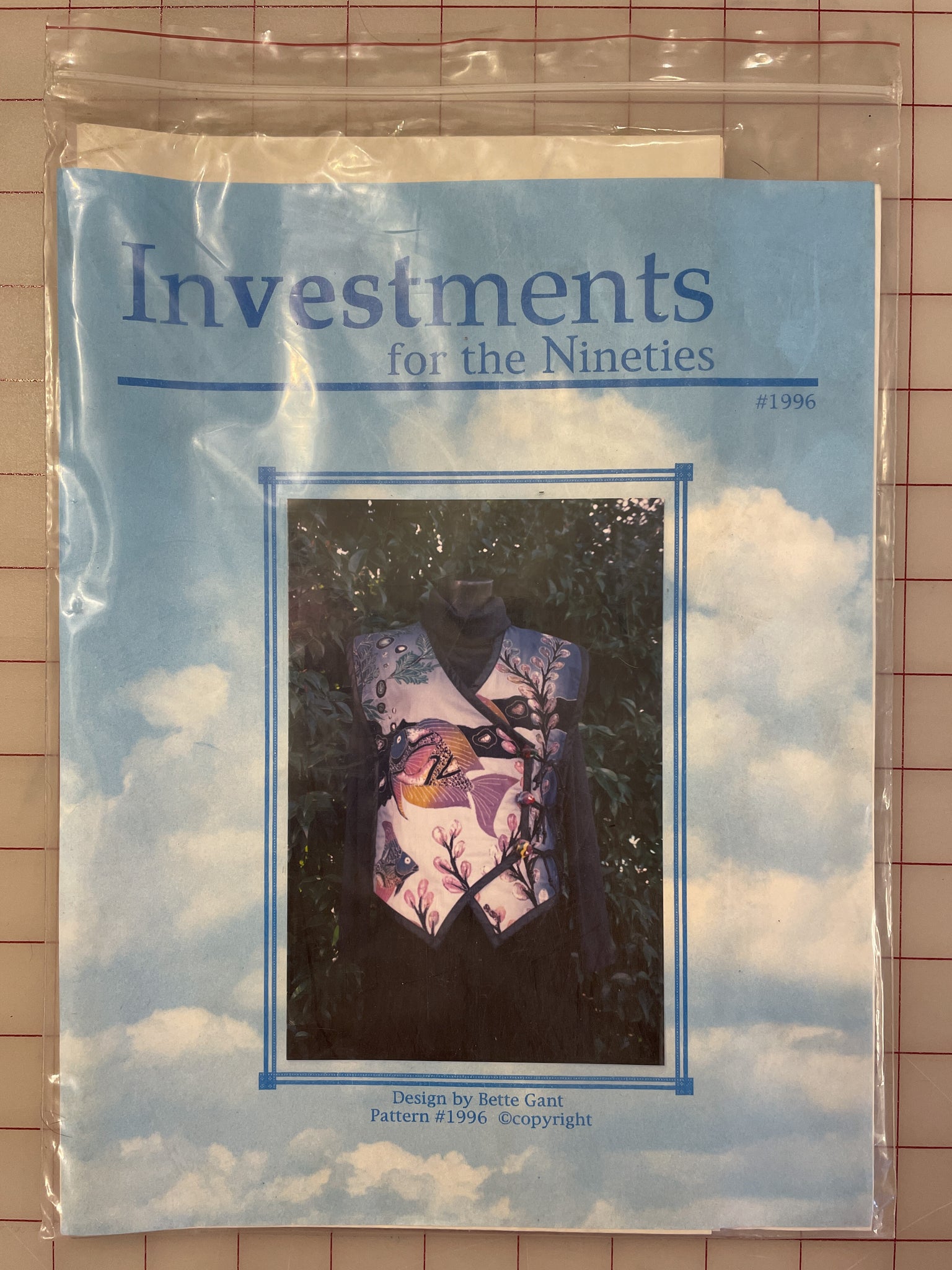 SALE Bette Gant 1996 Sewing Pattern - Quilted Vest FACTORY FOLDED