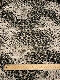 1 5/8 YD Polyester Charmeuse - Gray and Black Cheetah