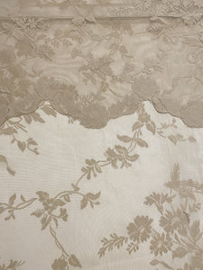 SALE 2 1/4 Vintage Nylon Lace Curtain - Beige