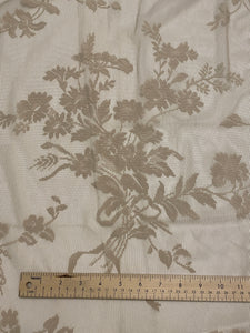SALE 2 1/4 Vintage Nylon Lace Curtain - Beige