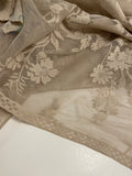 2 1/4 Vintage Nylon Lace Curtain - Beige