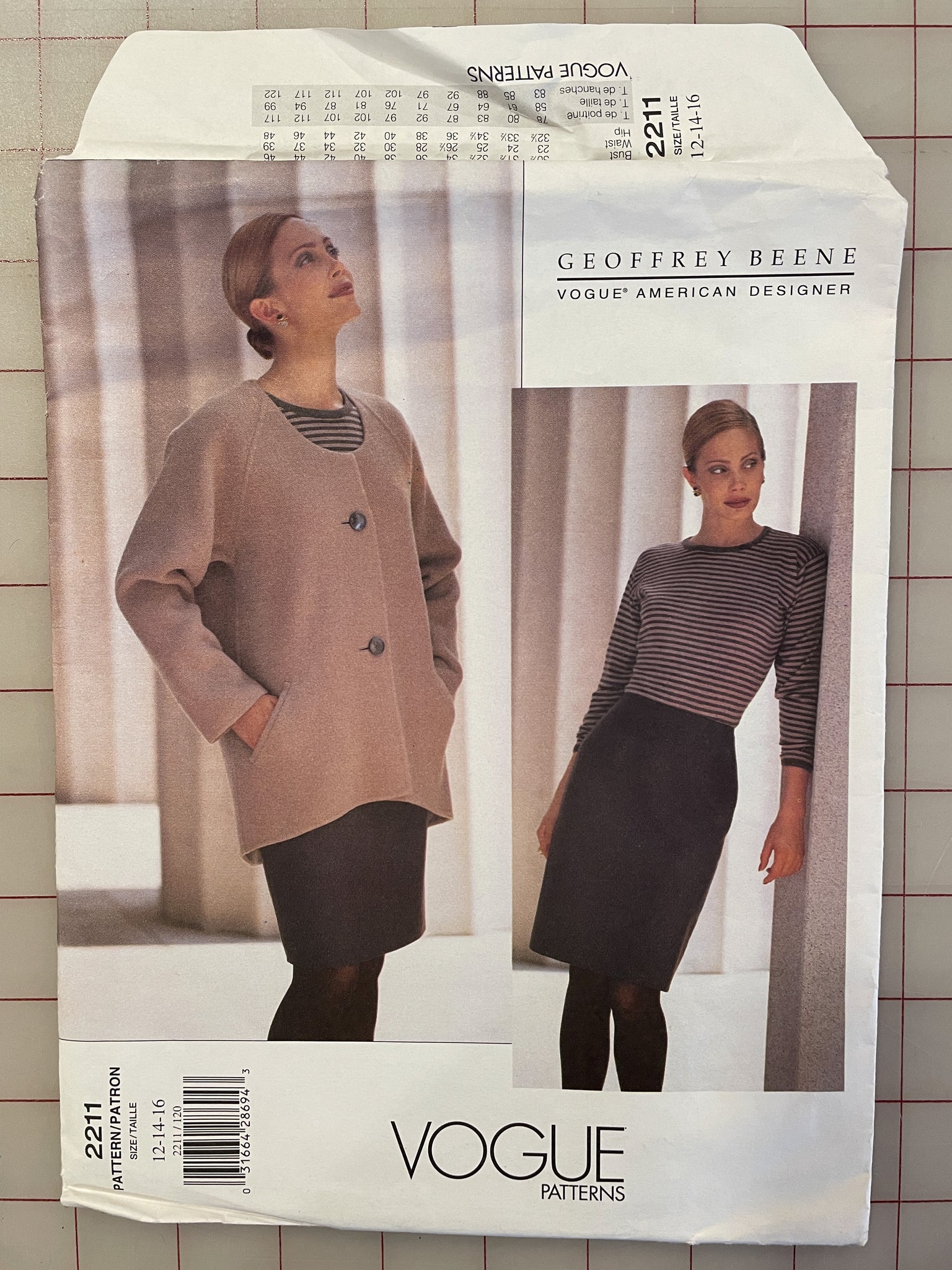 1998 Vogue 2211 Pattern - Jacket and Skirt FACTORY FOLDED