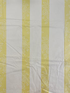 Cotton Percale Vintage - White with Yellow Stripes and White Floral Print