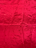 1 YD Polyester Satin with Confetti Squares - Red