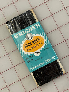 9 YD Polyester Baby Rick Rack Vintage - Black