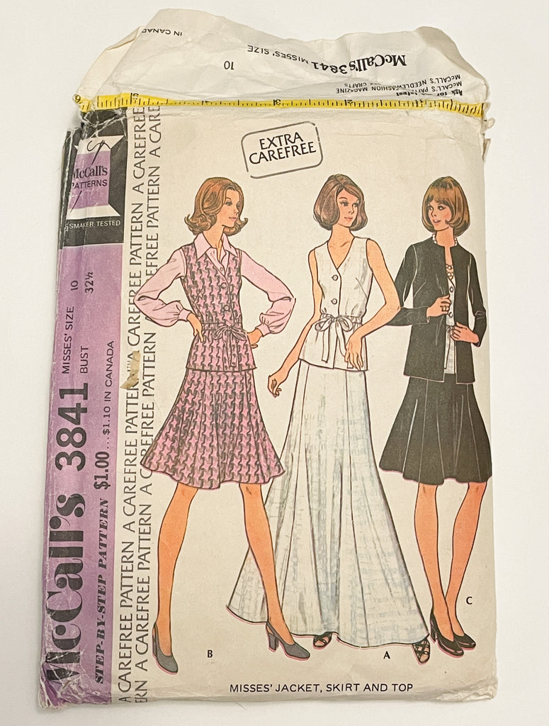 1973 McCall's 3841 Pattern - Jacket, Skirt and Top