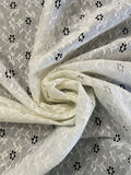 2 YD Polyester Floral Lace - Off White