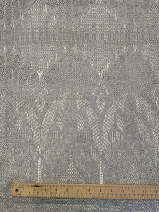 2 YD Polyester and Lurex Knit Lace - Gray and Silver