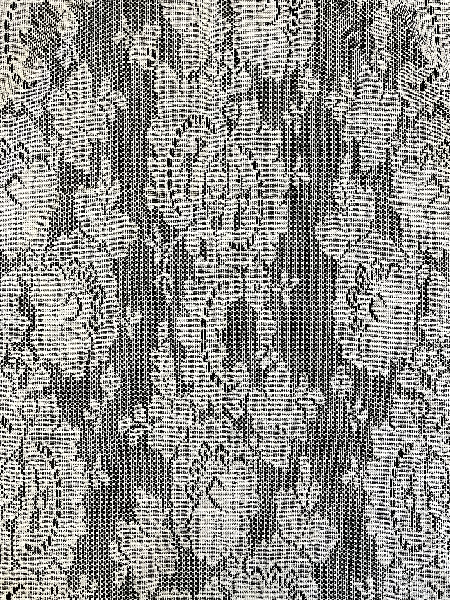 SALE 1 5/8 YD Polyester Floral Lace - White