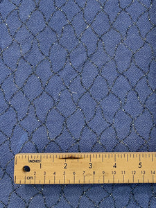 1 YD Polyester Stretch Knit - Blue with Gray Glitter