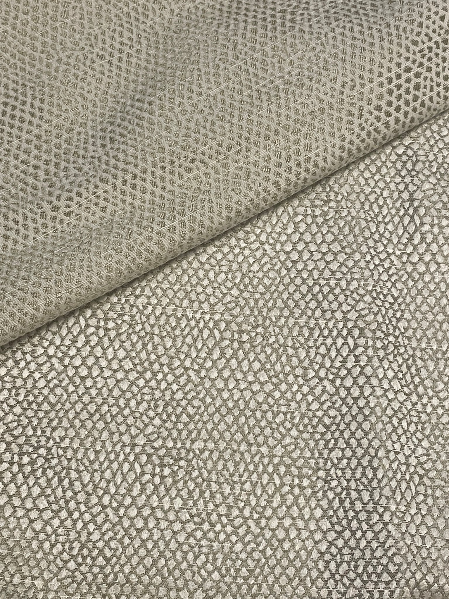 SALE 1 1/2 YD Polyester Blend Home Dec. - Off White and Gray Pebbles