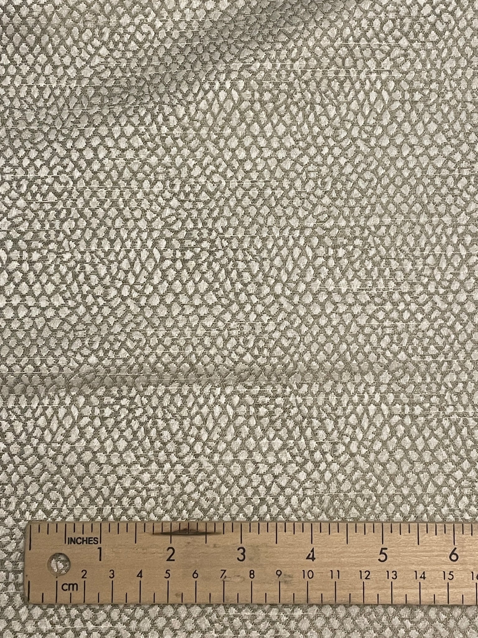 SALE 1 1/2 YD Polyester Blend Home Dec. - Off White and Gray Pebbles