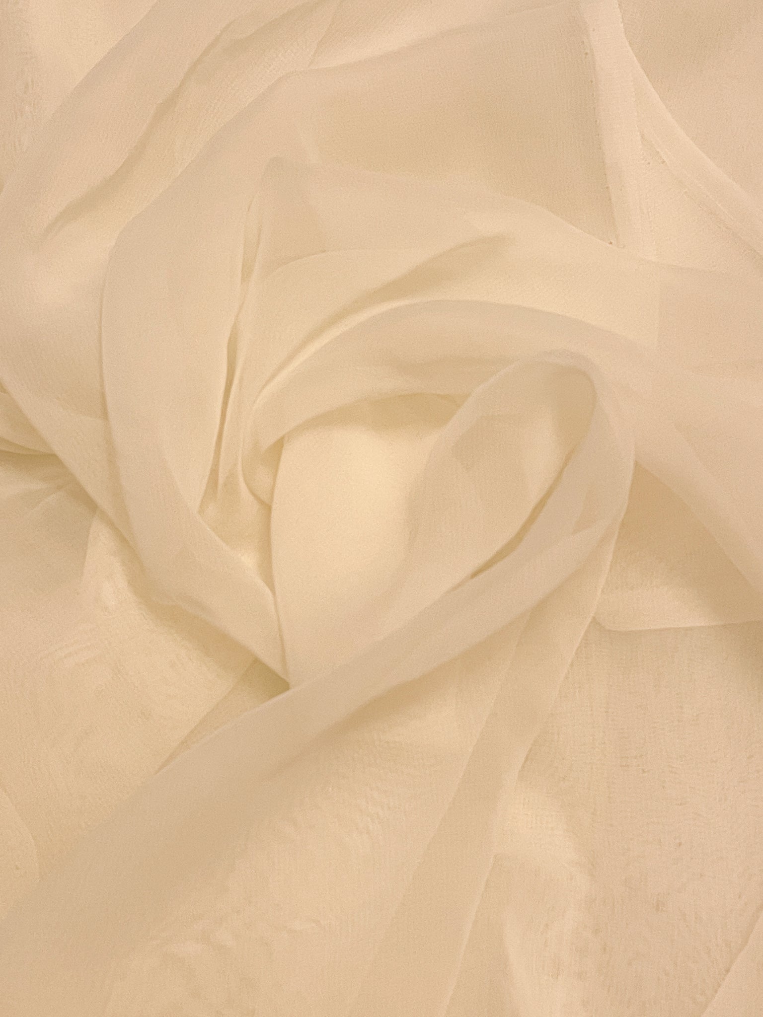 SALE 3 YD Polyester Chiffon Salvaged - Off White