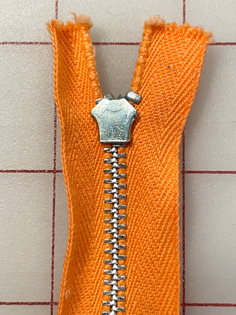 Zipper 7 1/2" Metal Teeth - Orange