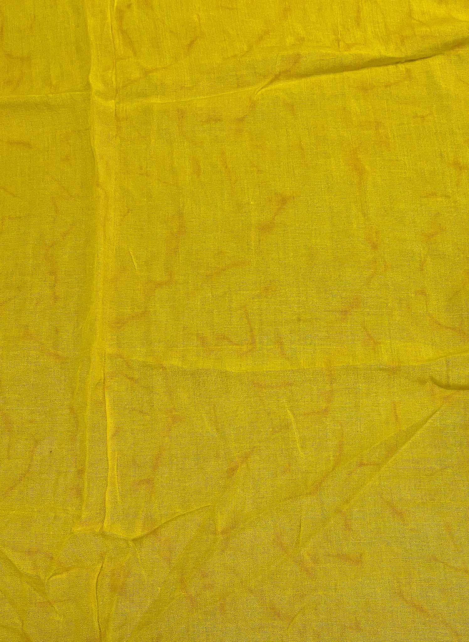 1 3/4 YD Rayon - Bright Mottled Yellow with Self Fringe on Cut Ends