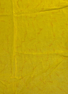 SALE 1 3/4 YD Rayon - Bright Mottled Yellow with Self Fringe on Cut Ends
