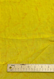 SALE 1 3/4 YD Rayon - Bright Mottled Yellow with Self Fringe on Cut Ends