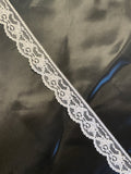 SALE Synthetic Floral Scalloped Lace Trim By the Yard - White