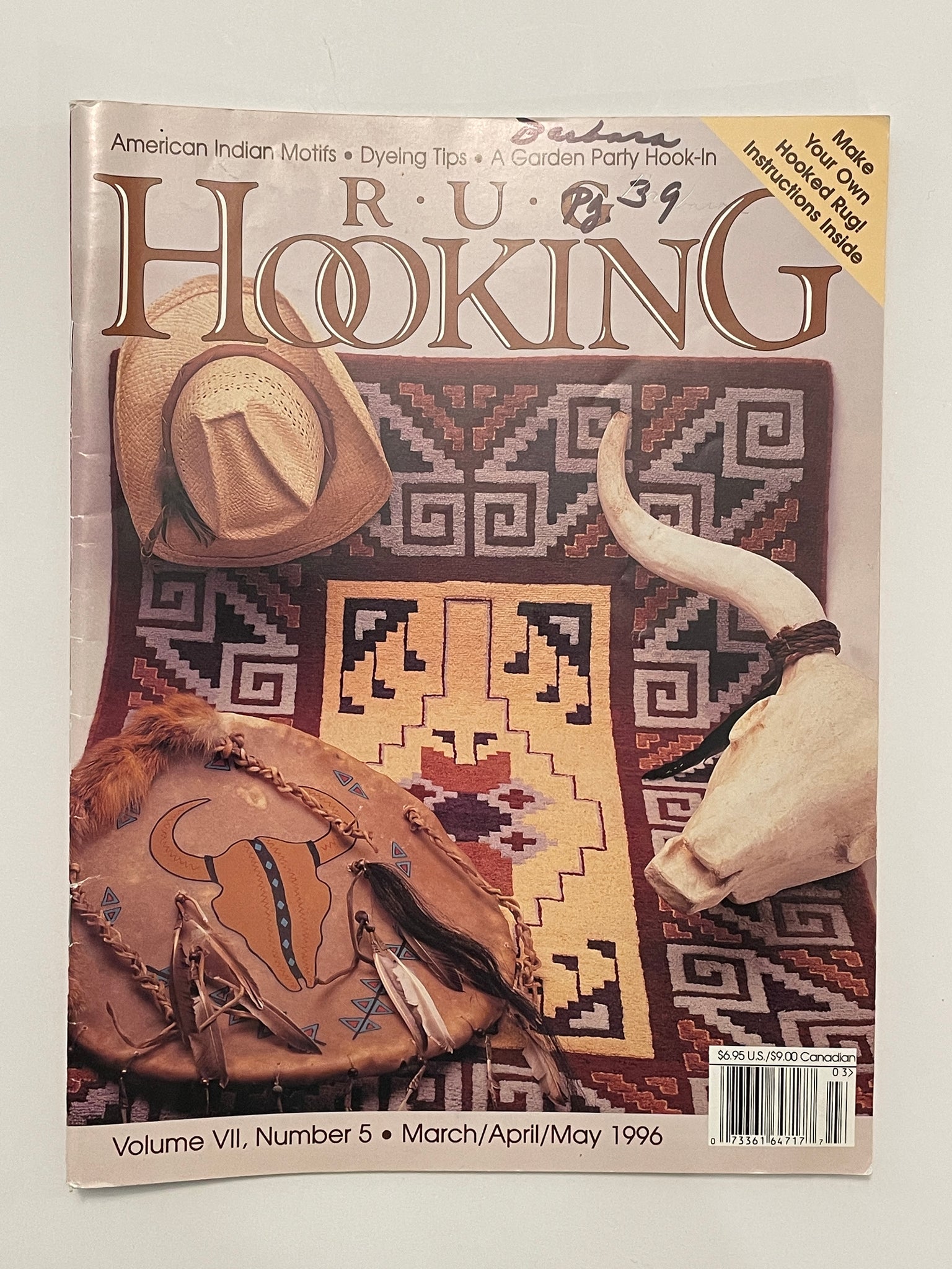 SALE Rug Hooking Magazine: March/April/May 1996