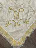 Silk & Linen Voile with Embroidery and Openwork Antique - Cream and Yellow