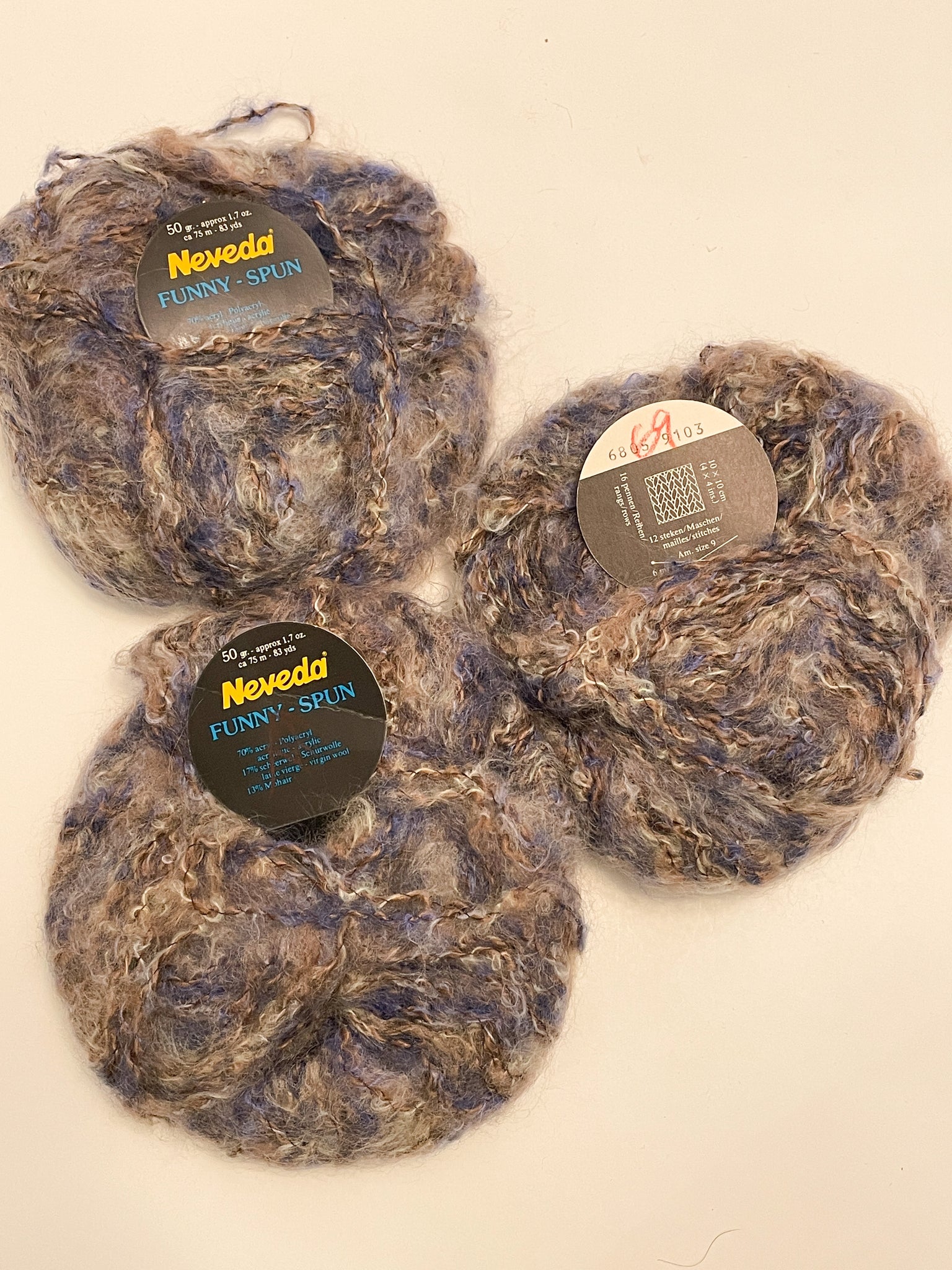 SALE Yarn Acrylic/Wool/Mohair Bundle - Blue, Gray, Tan