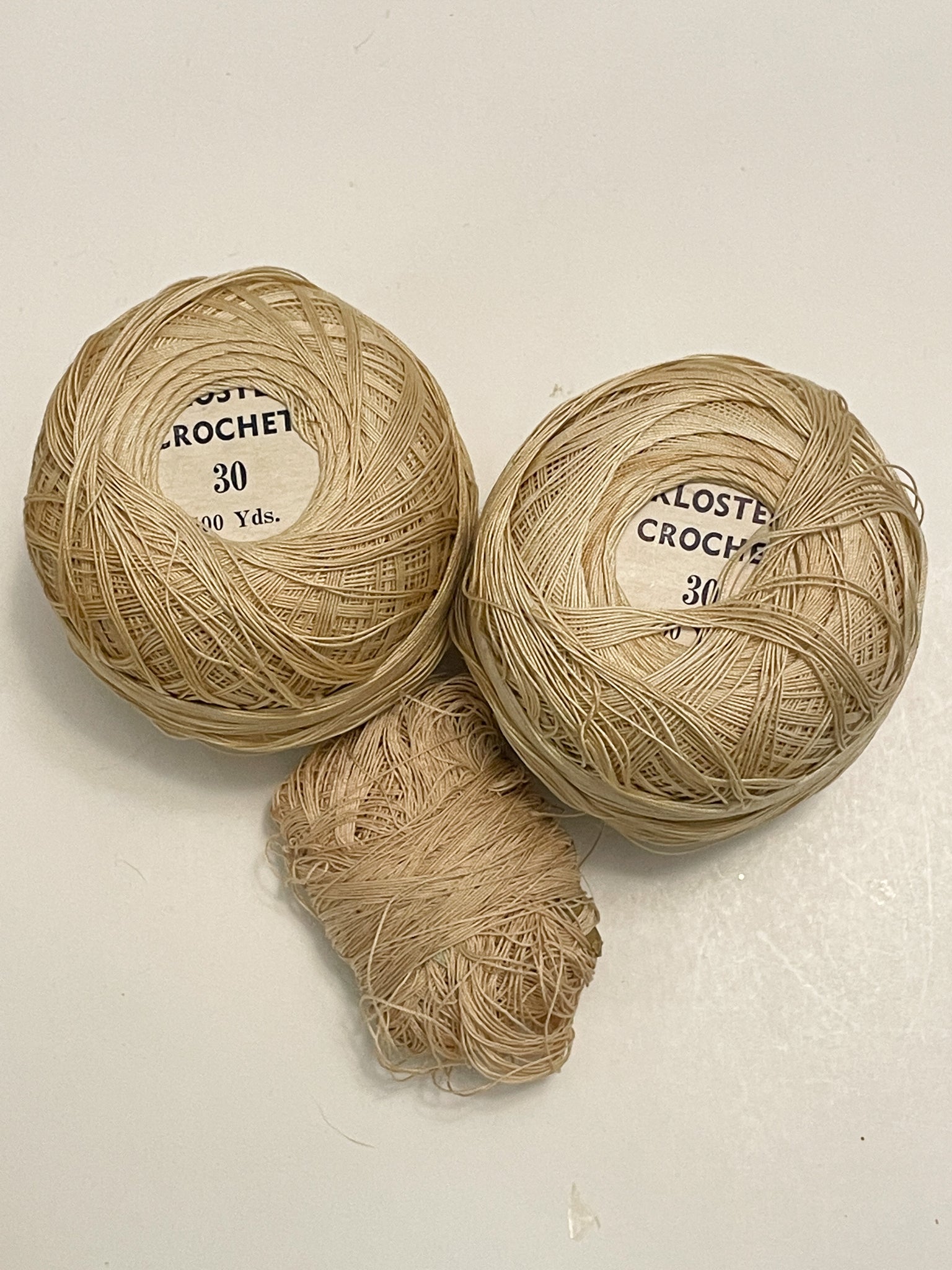 SALE Yarn Bundle Vintage Cotton Crochet Thread - Light Beige