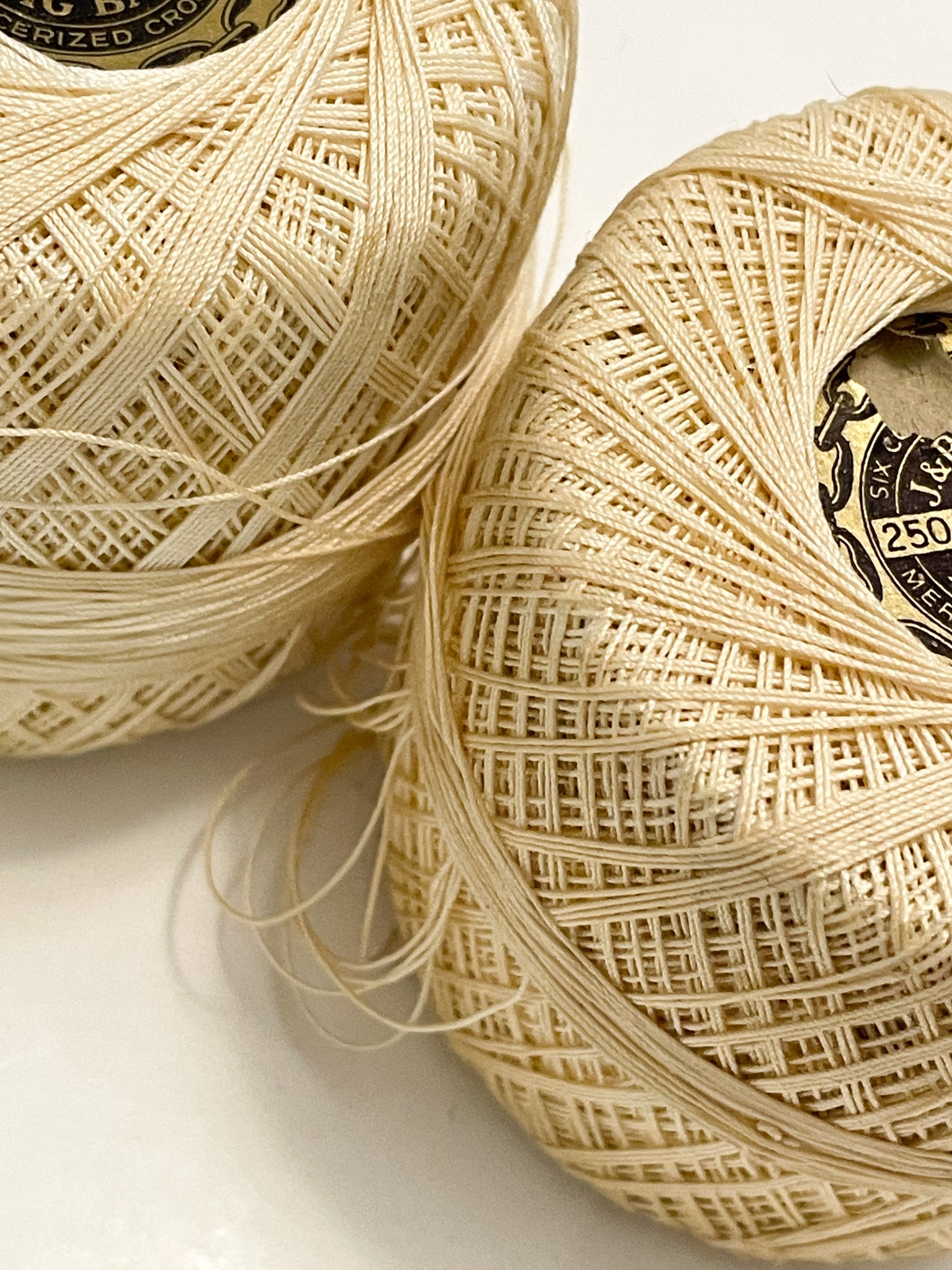 SALE Yarn Bundle Vintage Cotton Crochet Thread - Off White