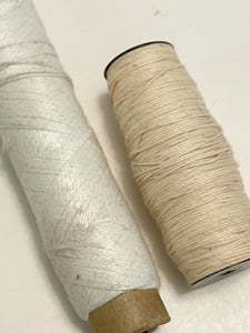 SALE Yarn Bundle Cotton Crochet Thread Remnants - White and Off White