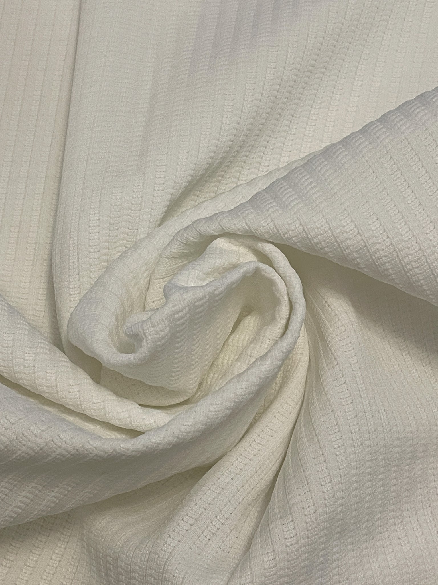 SALE 1 YD Vintage Polyester Double Knit - White