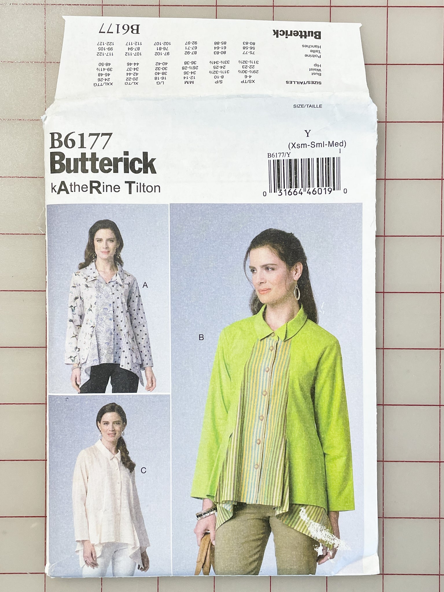 SALE 2015 Butterick 6177 Pattern - Shirt FACTORY FOLDED