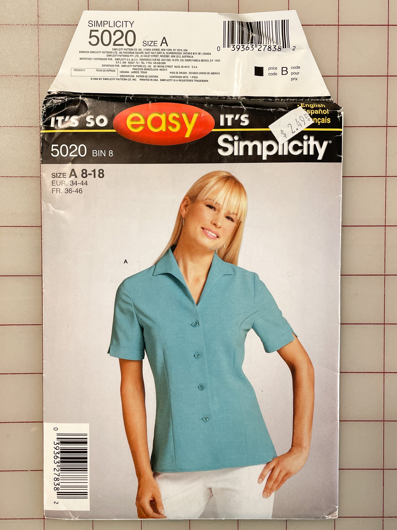 SALE 2004 Simplicity 5020 Pattern - Women's Shirt FACTORY FOLDED