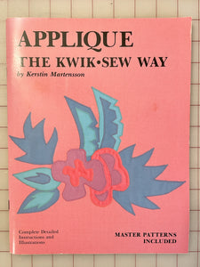 SALE 1988 Book - "Appliqué the Kwik-Sew Way"