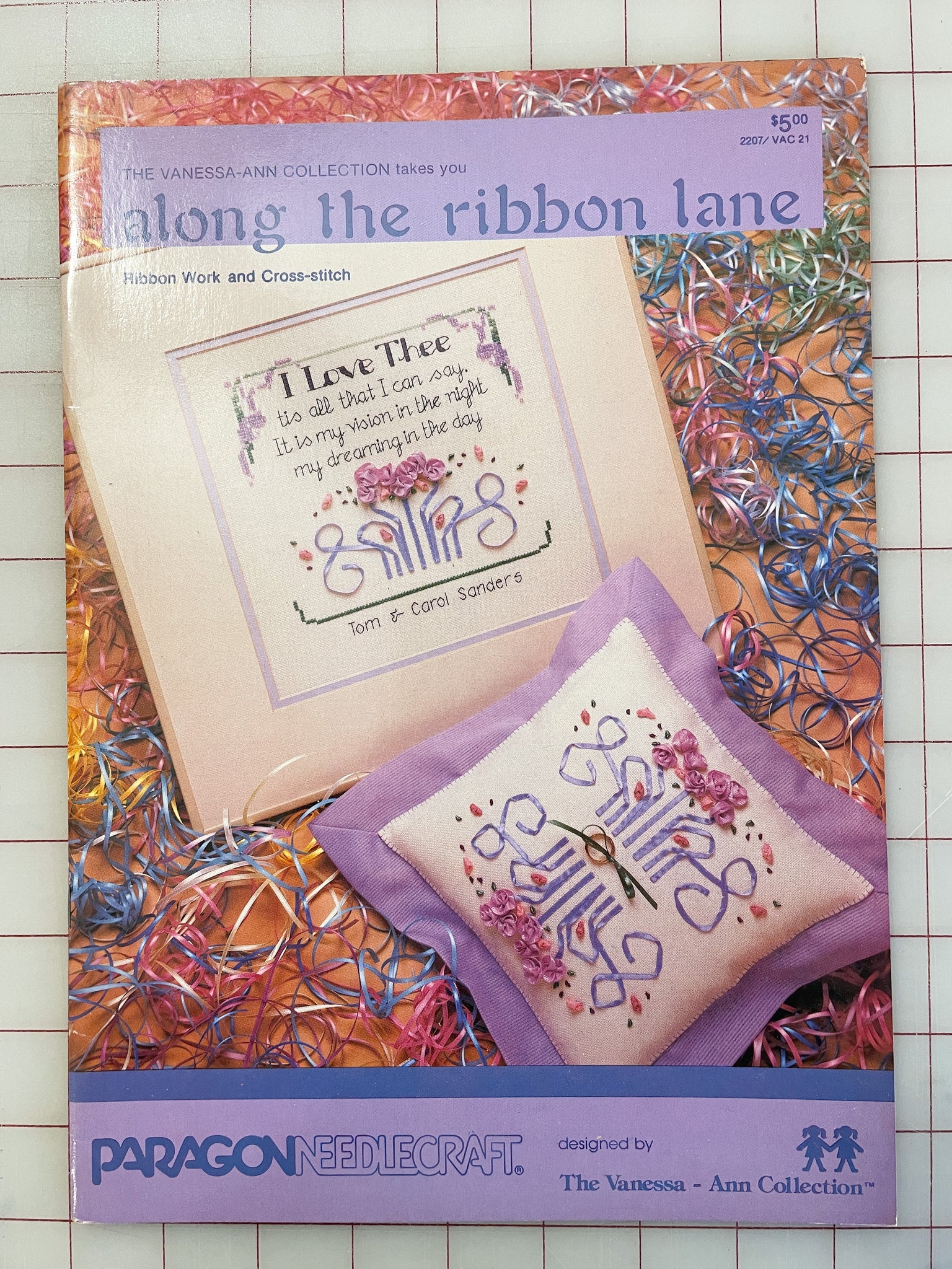 SALE 1984 Ribbon Embroidery and Cross Stitch Pattern Book - "Along the Ribbon Lane"