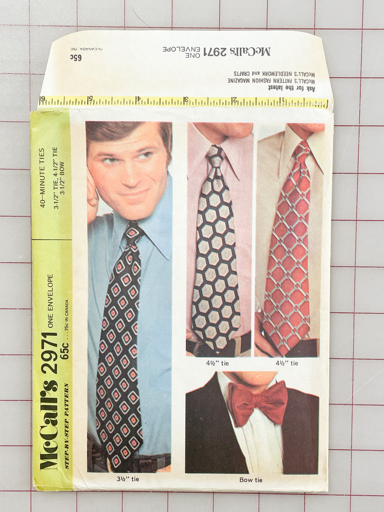 1971 McCall's 2971 Pattern - Neck Ties and Bow Tie